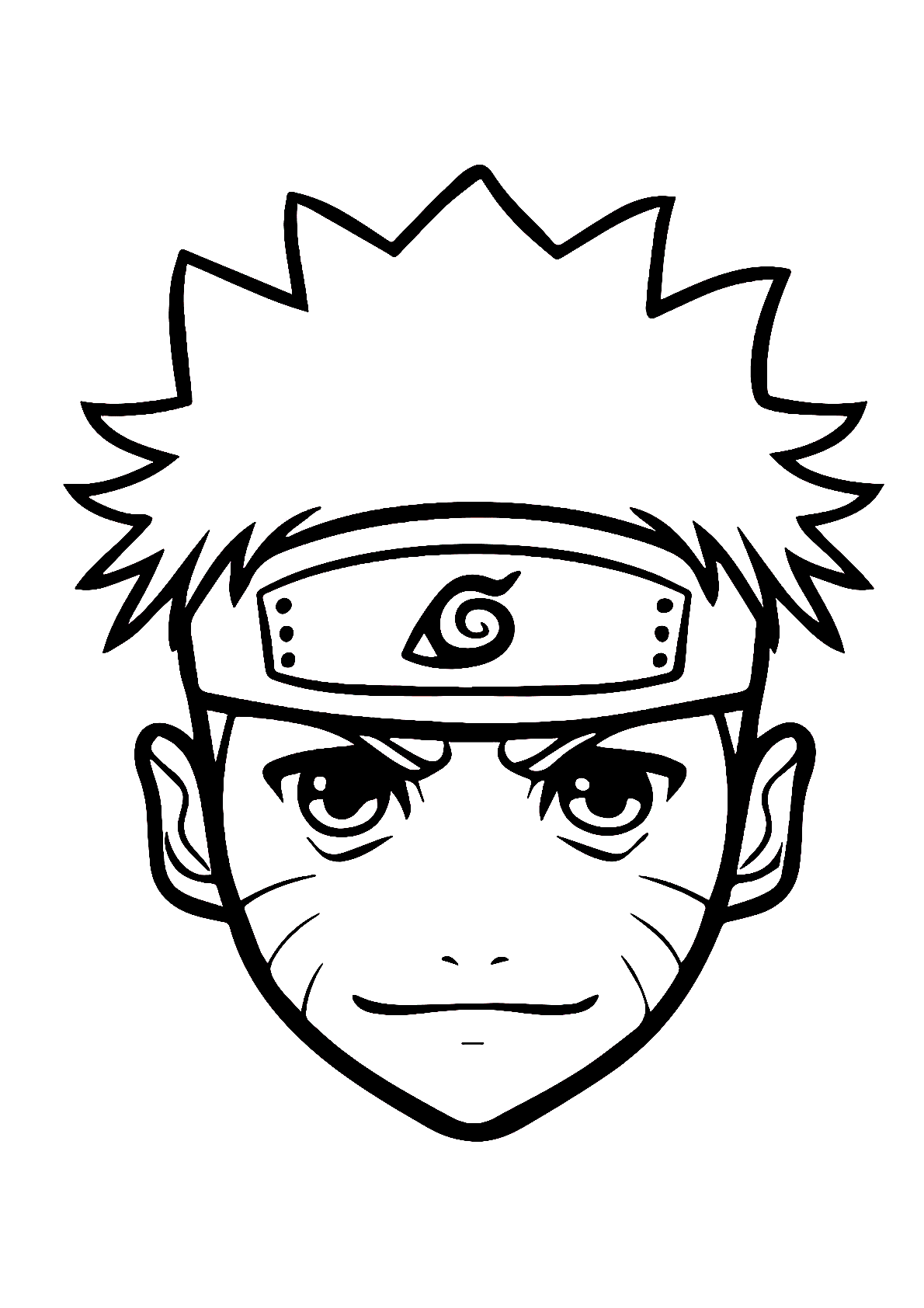 Naruto rosto para colorir - Imprimir Desenhos