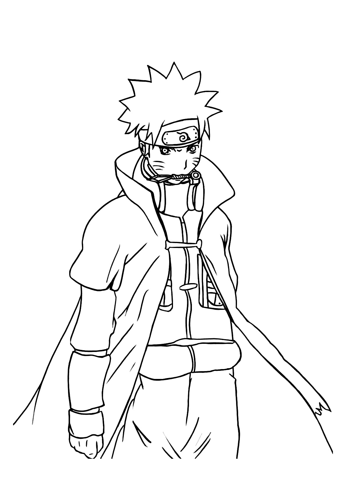 Kakashi com kunai para colorir - Imprimir Desenhos