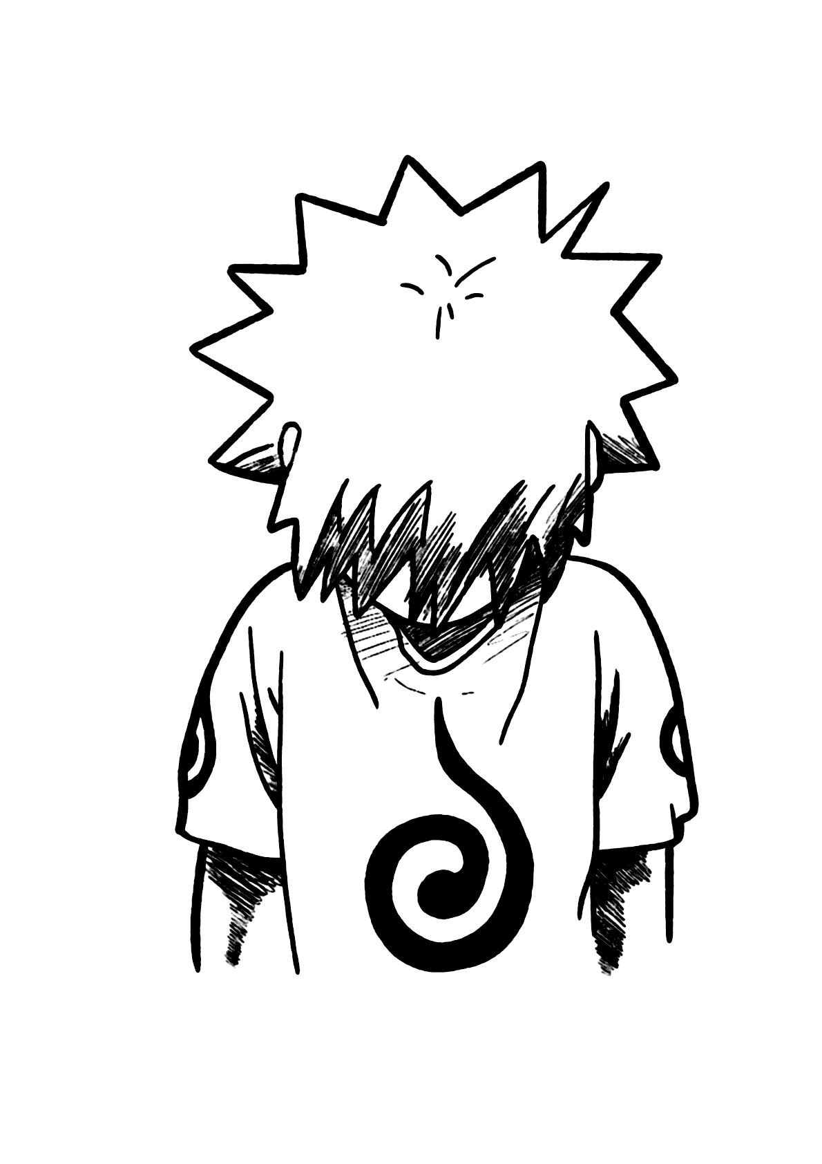 Naruto triste para colorir - Imprimir Desenhos