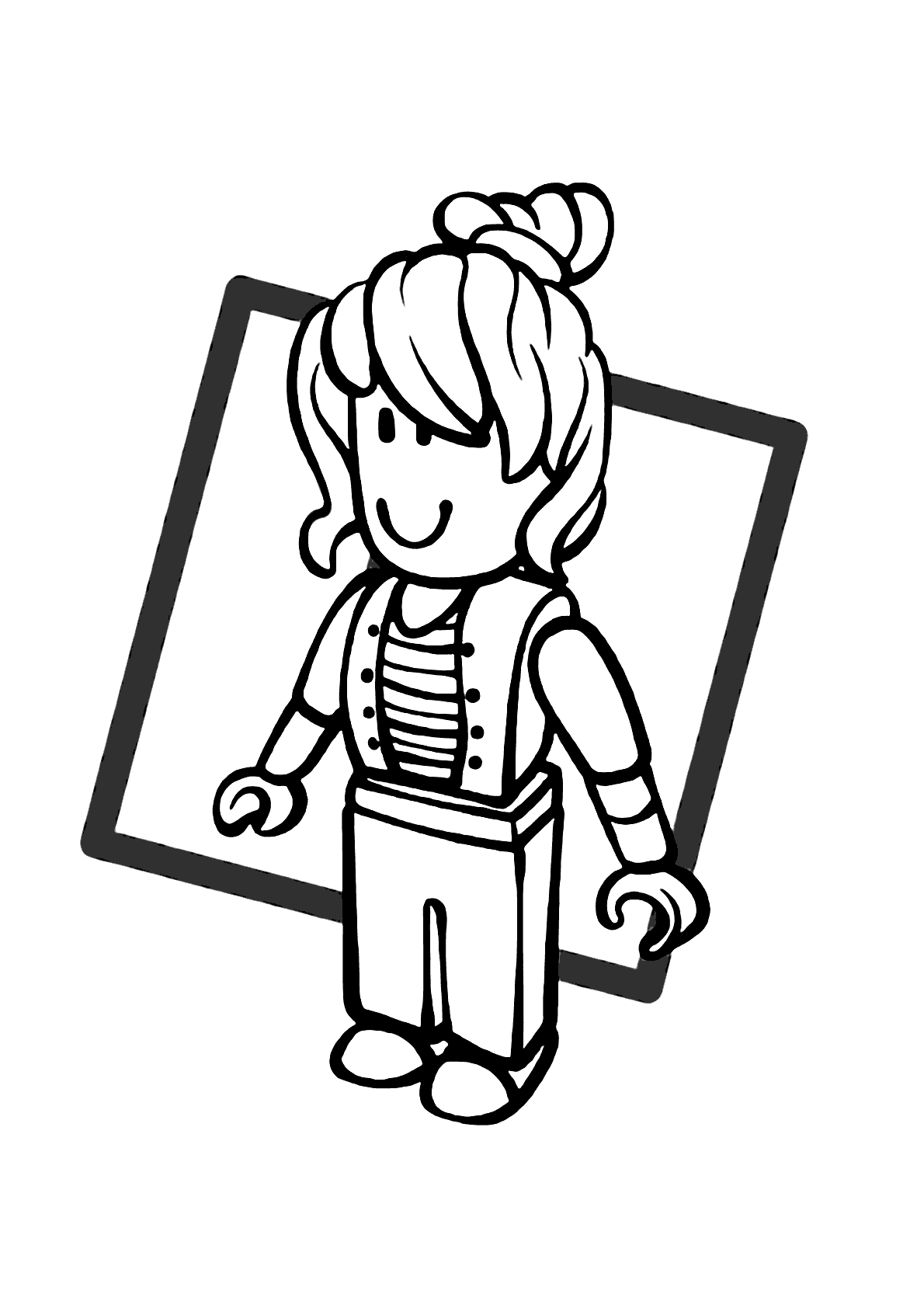 Desenho colorir roblox girl