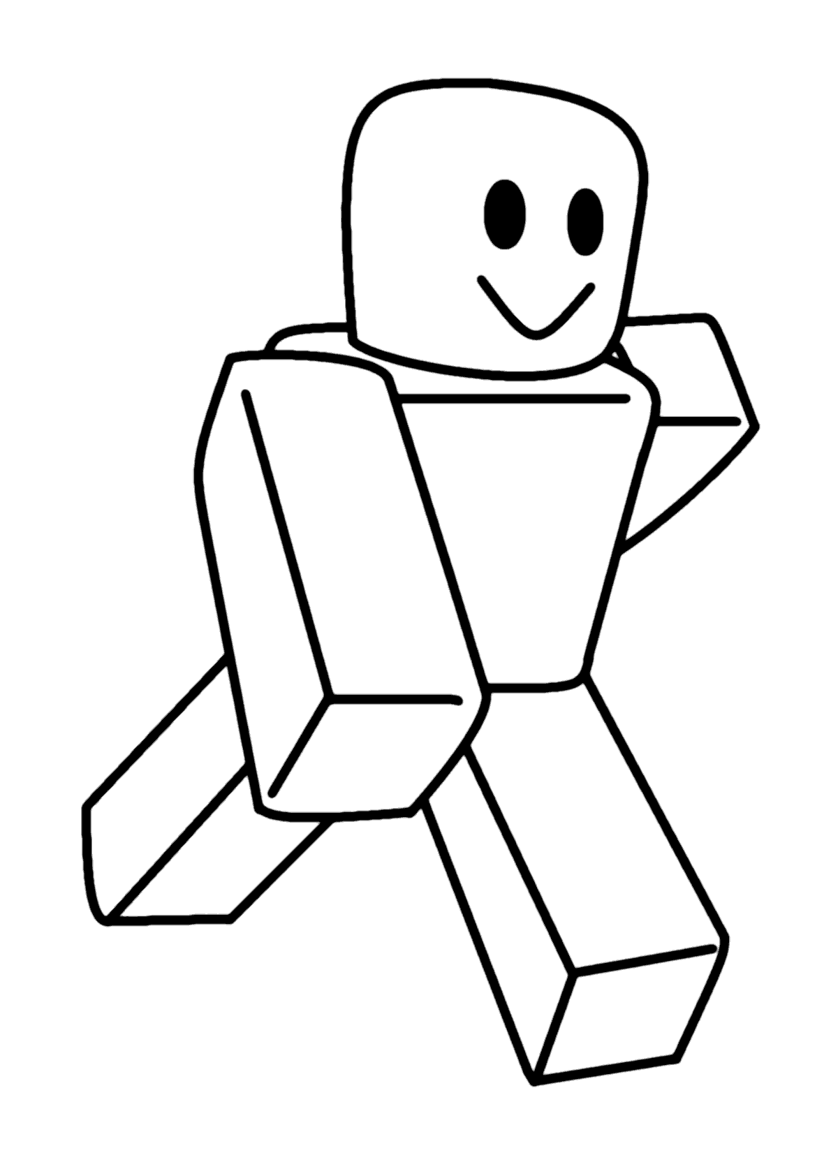 Roblox simples caminhando para colorir - Imprimir Desenhos