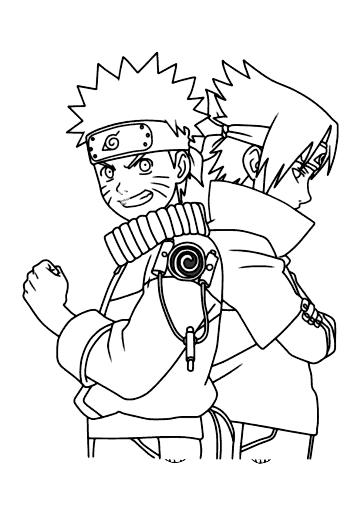 Desenhos para colorir do Naruto – Sasuke