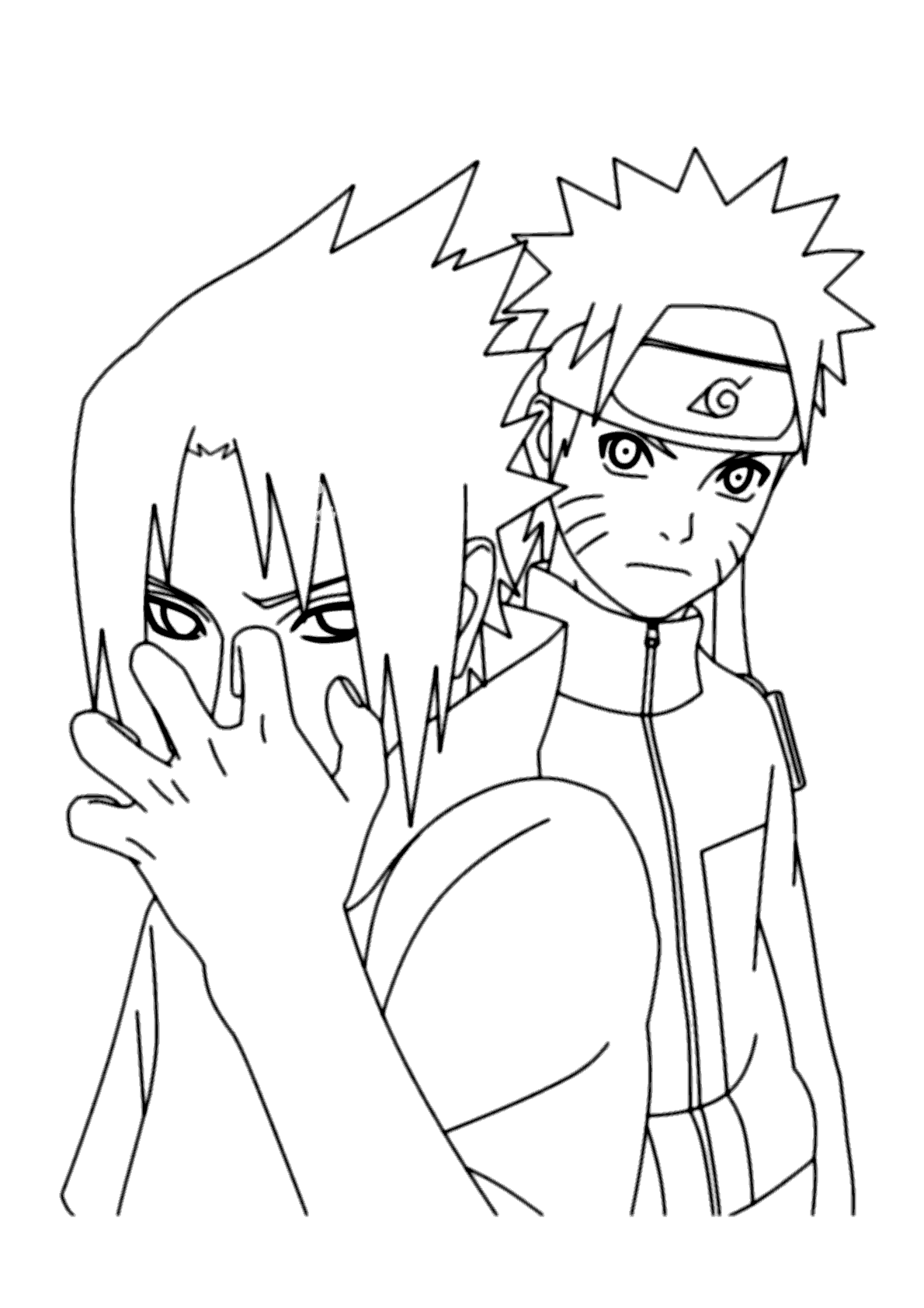 Desenho de Naruto 698 Naruto e Sasuke para colorir