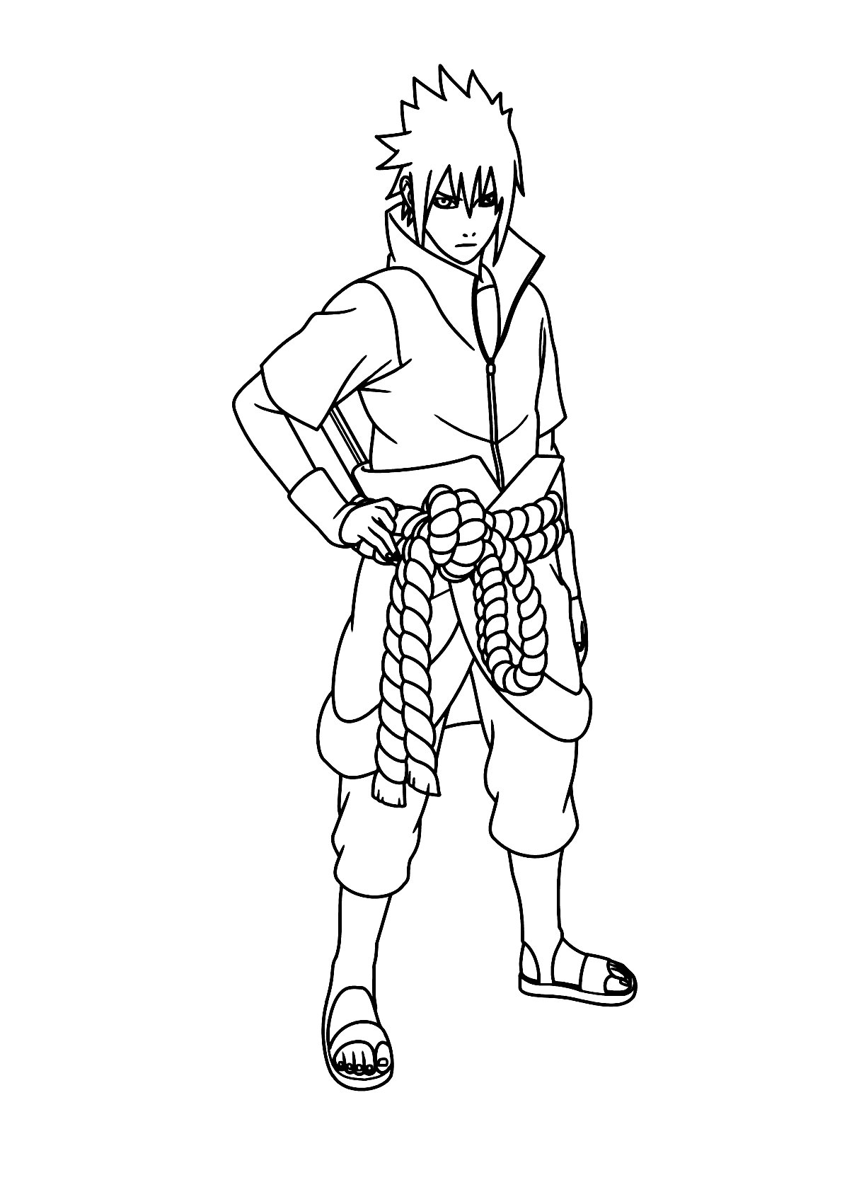 Sasuke parado para colorir - Imprimir Desenhos