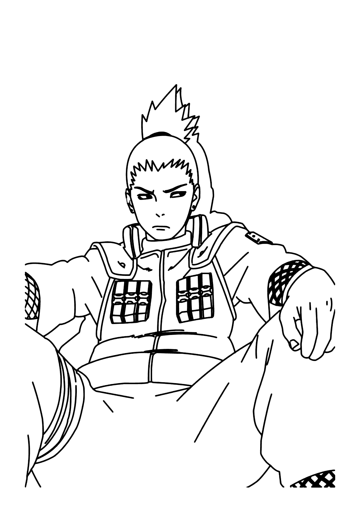 Shikamaru Sentado Para Colorir Imprimir Desenhos