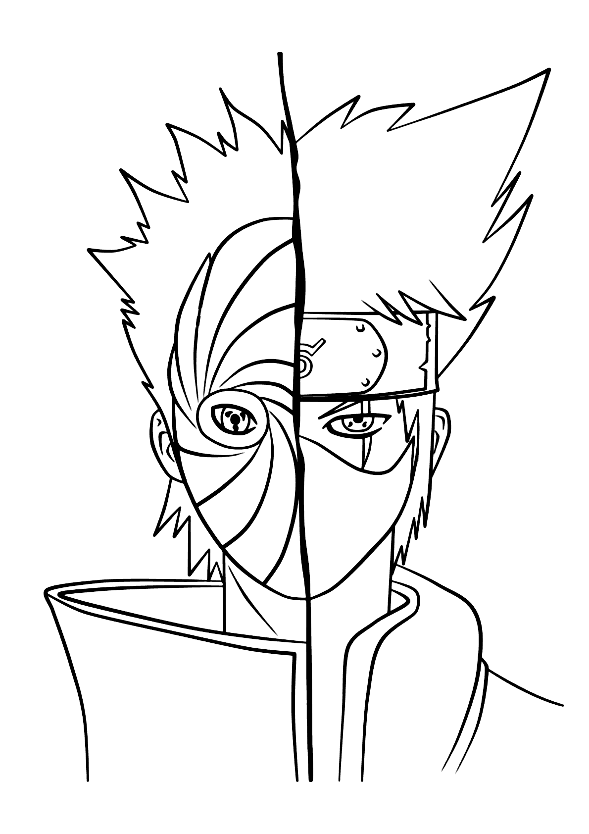 Tobi e kakashi para colorir - Imprimir Desenhos