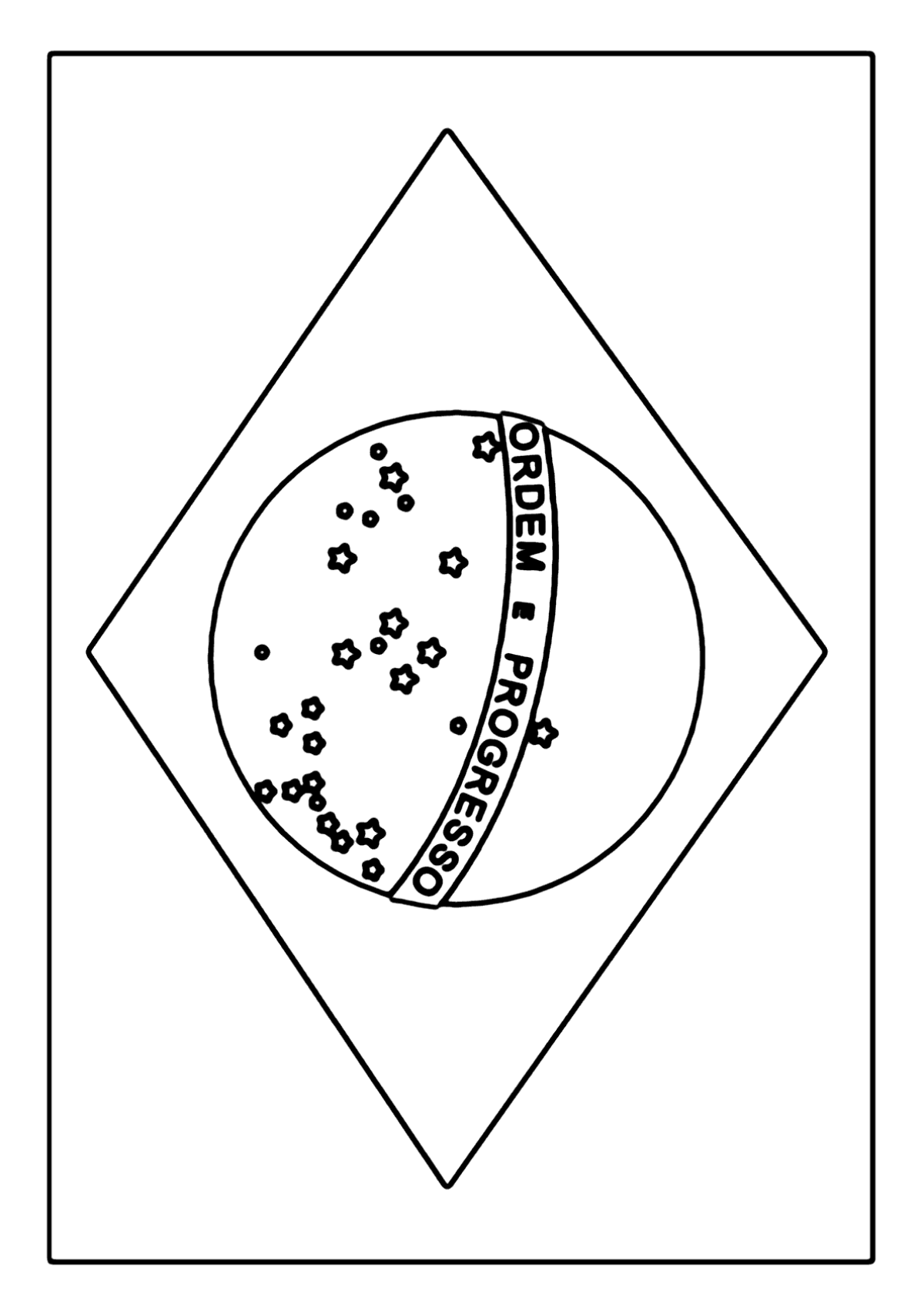 Bandeira do Brasil para pintar e colorir - Imprimir Desenhos