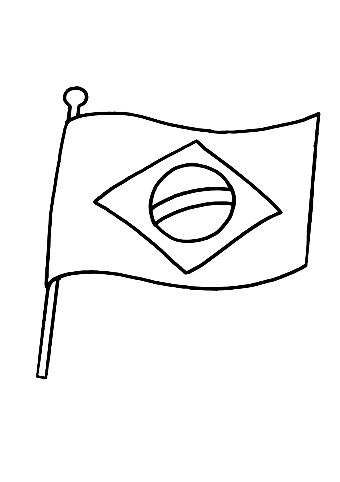 Desenhos de Bandeira do Brasil para Colorir, Pintar e Imprimir