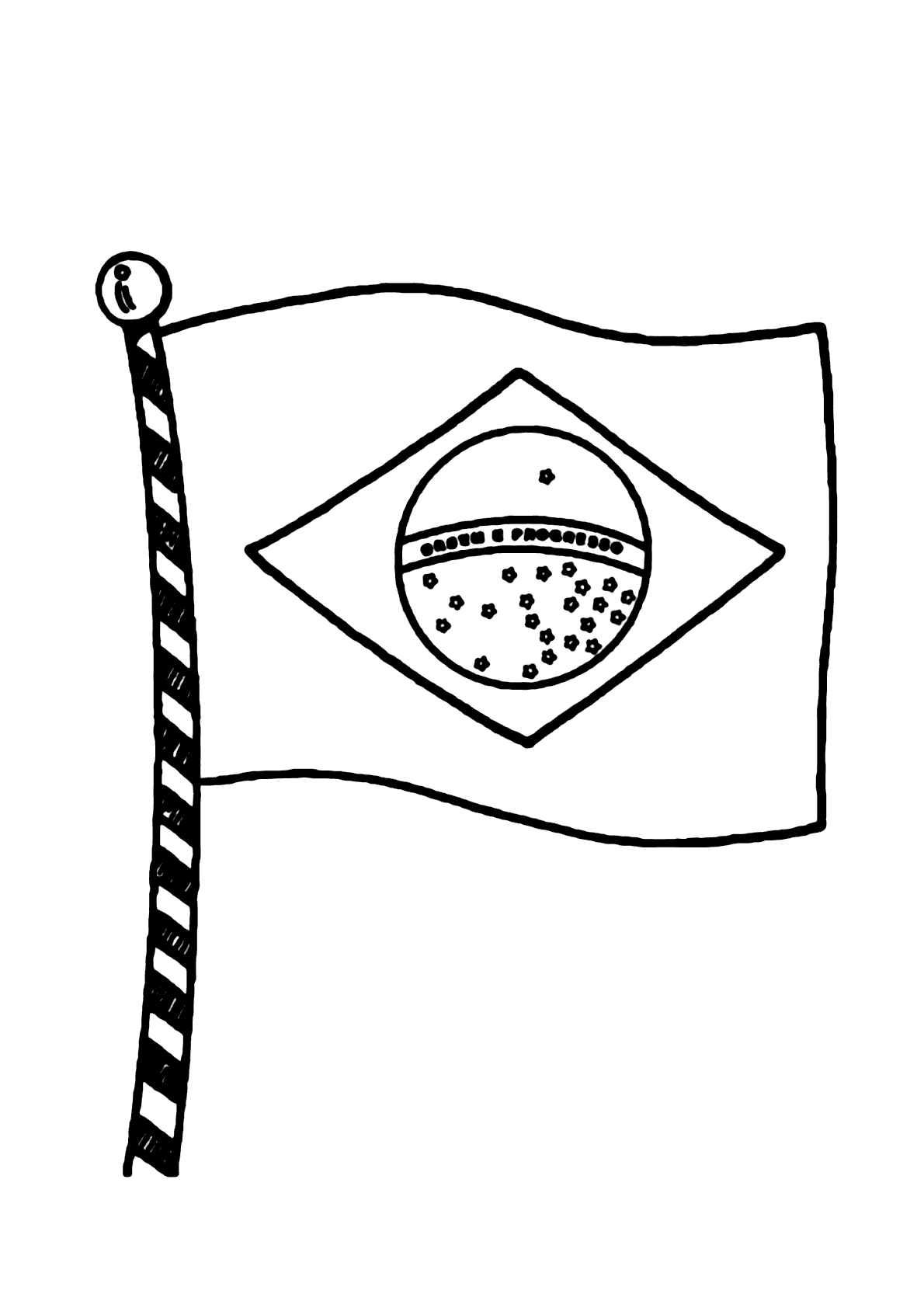 Bandeira do Brasil para pintar e colorir - Imprimir Desenhos
