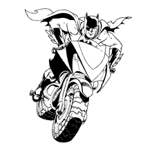 Batman para colorir com moto