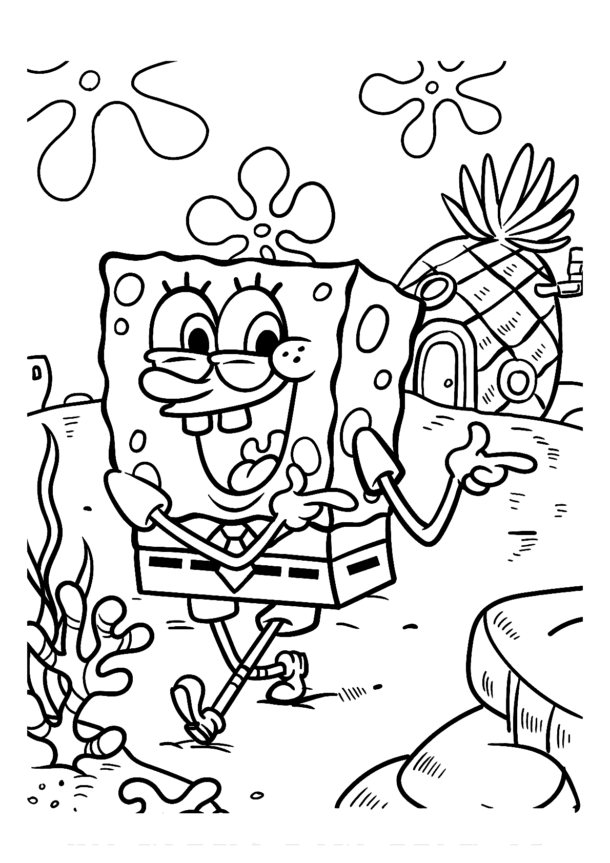 Bob esponja para colorir