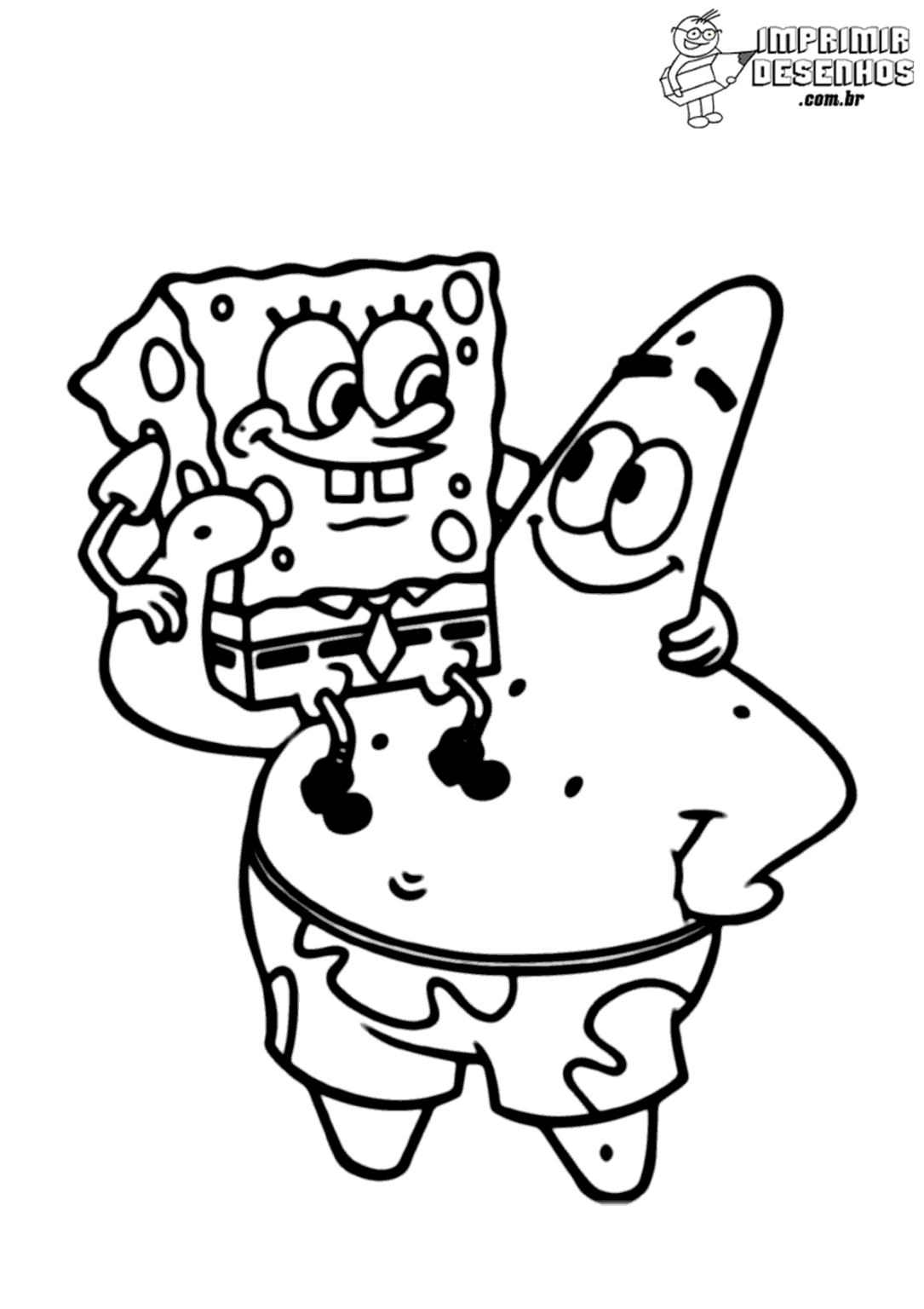 Bob esponja no colo para colorir - Imprimir Desenhos