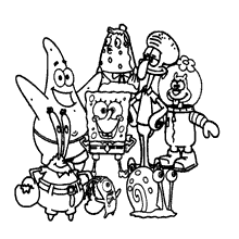 Bob esponja para colorir turma