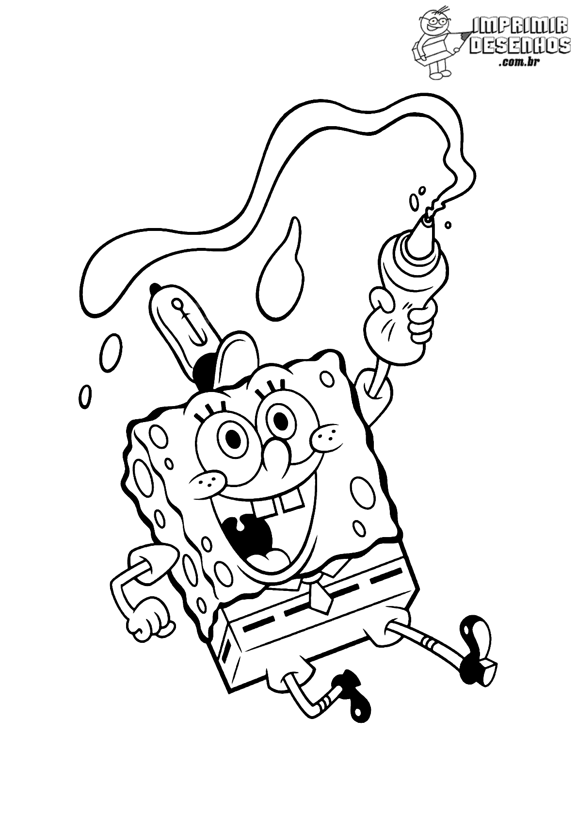 Desenhos de Bob Esponja para pintar e colorir