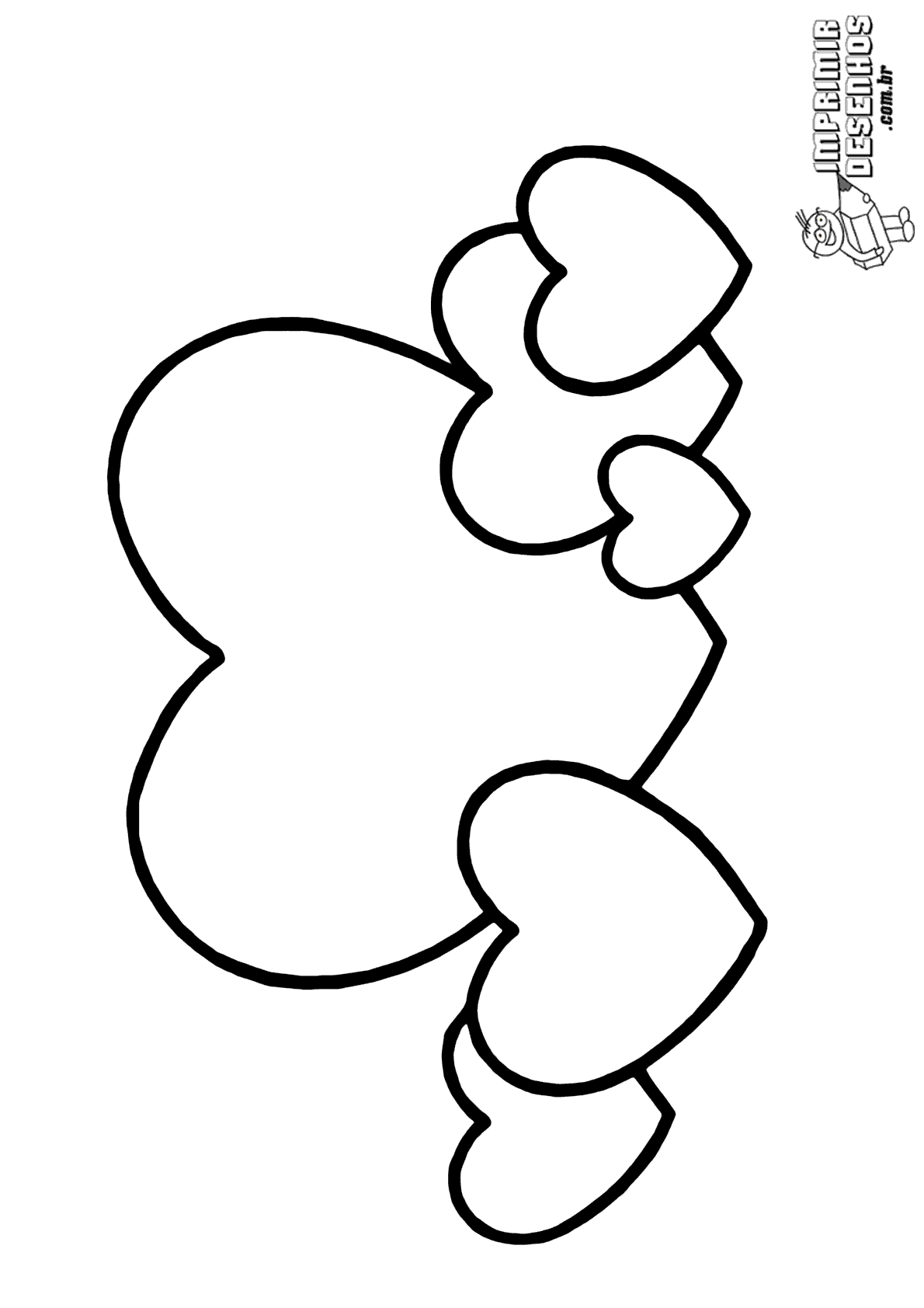 Corações diversos para colorir - Imprimir Desenhos