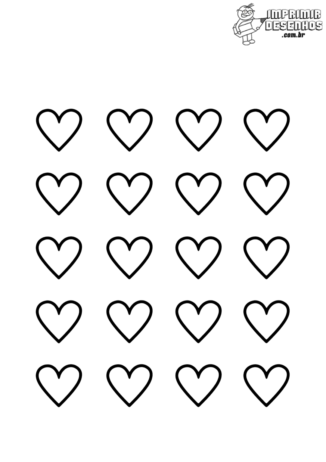 Diversos corações para colorir - Imprimir Desenhos