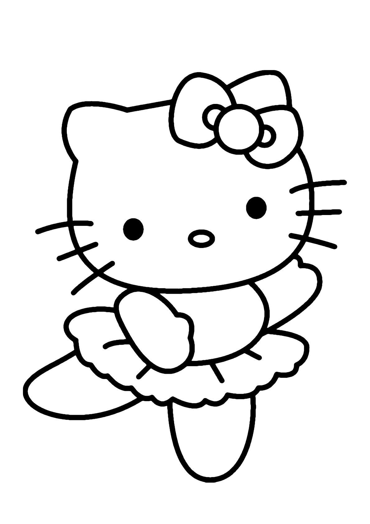 Hello Kitty bailarina para colorir - Imprimir Desenhos