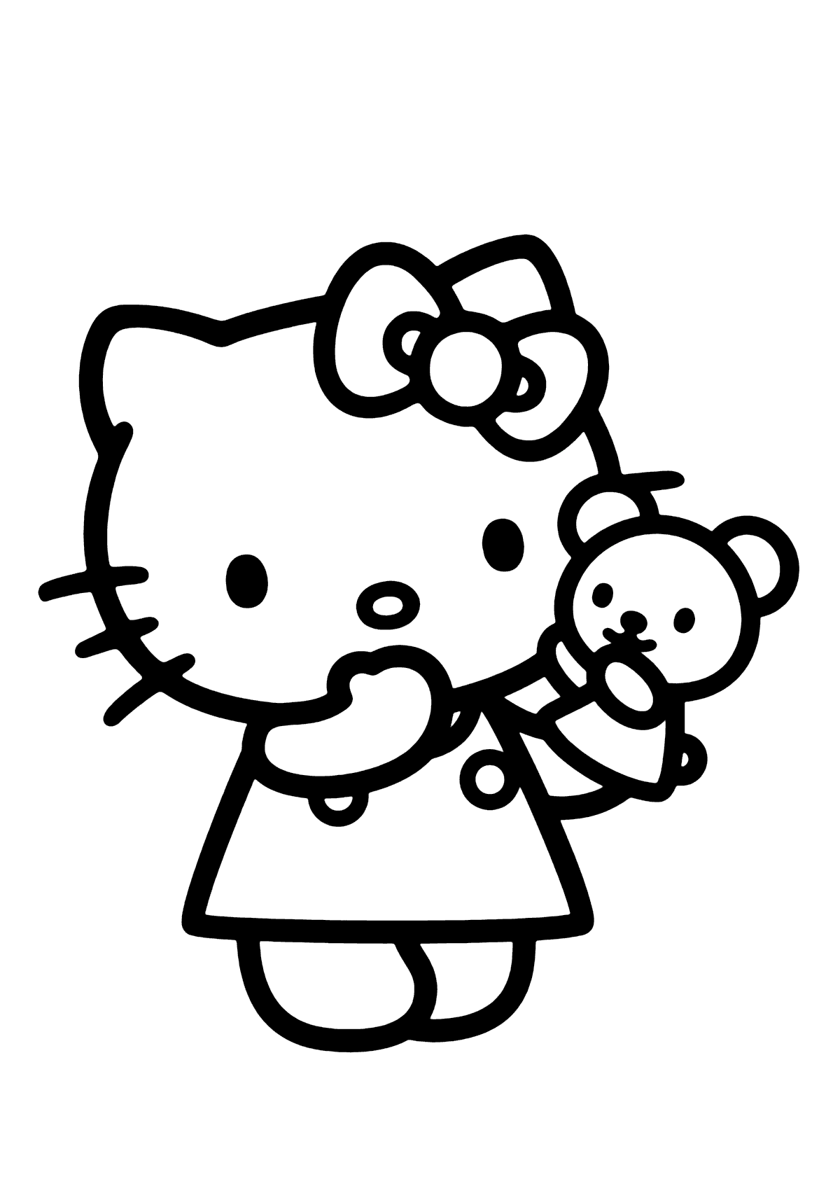 Hello Kitty E Ursinho Para Colorir Imprimir Desenhos 2789