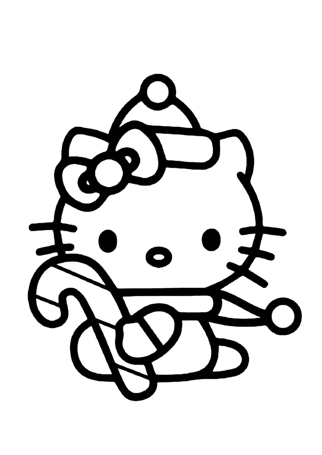 Hello kitty no natal para colorir imprimir desenhos