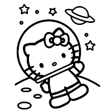 hello kitty para colorir astronauta