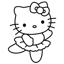 hello kitty para colorir bailarina