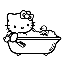 hello kitty para colorir banho