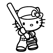 hello kitty para colorir basebol