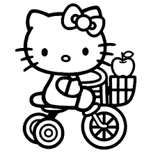 hello kitty para colorir bicicleta