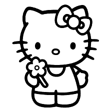 hello kitty para colorir florzinha