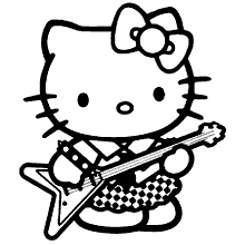 hello kitty para colorir guitarrista