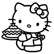 hello kitty para colorir torta