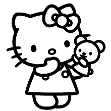 Uma página para colorir com um hello kitty e outros personagens generative  ai
