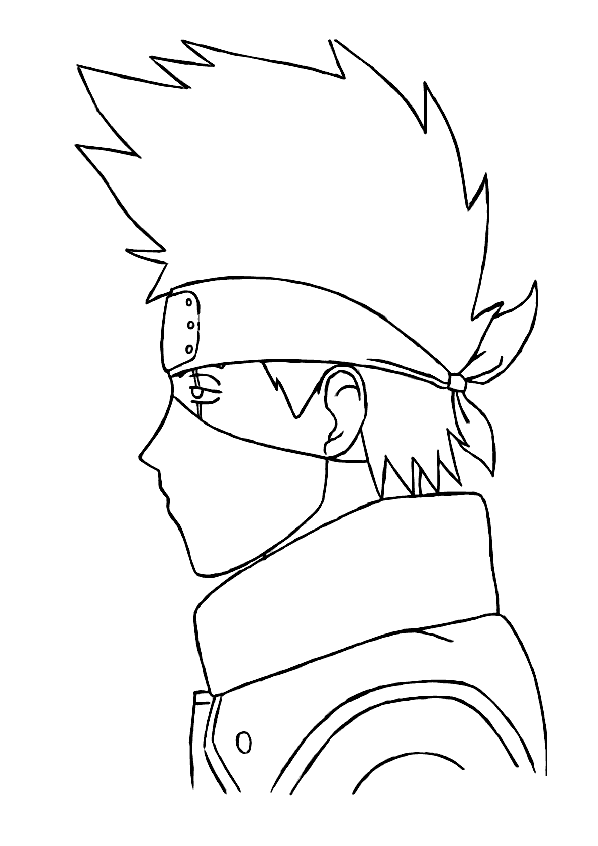 Naruto de perfil para colorir - Imprimir Desenhos