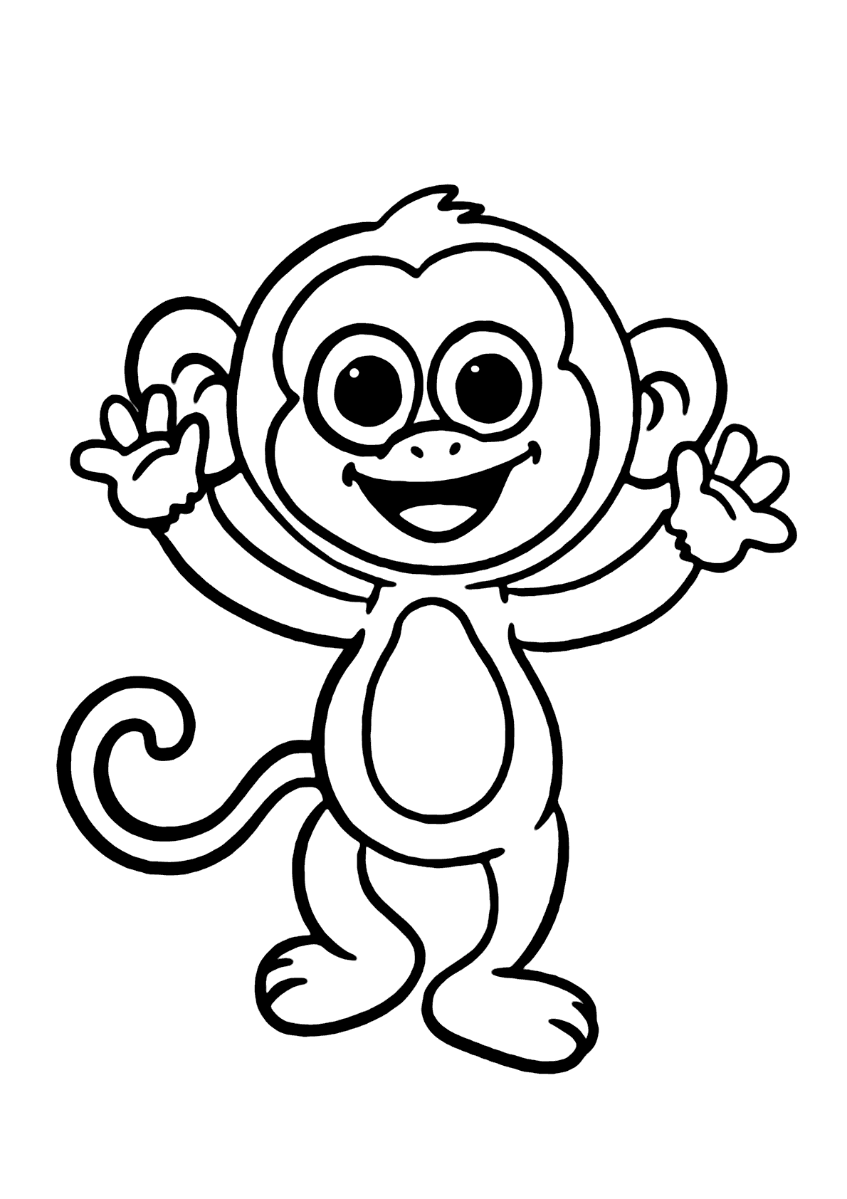 Macaco pequeno para colorir - Imprimir Desenhos