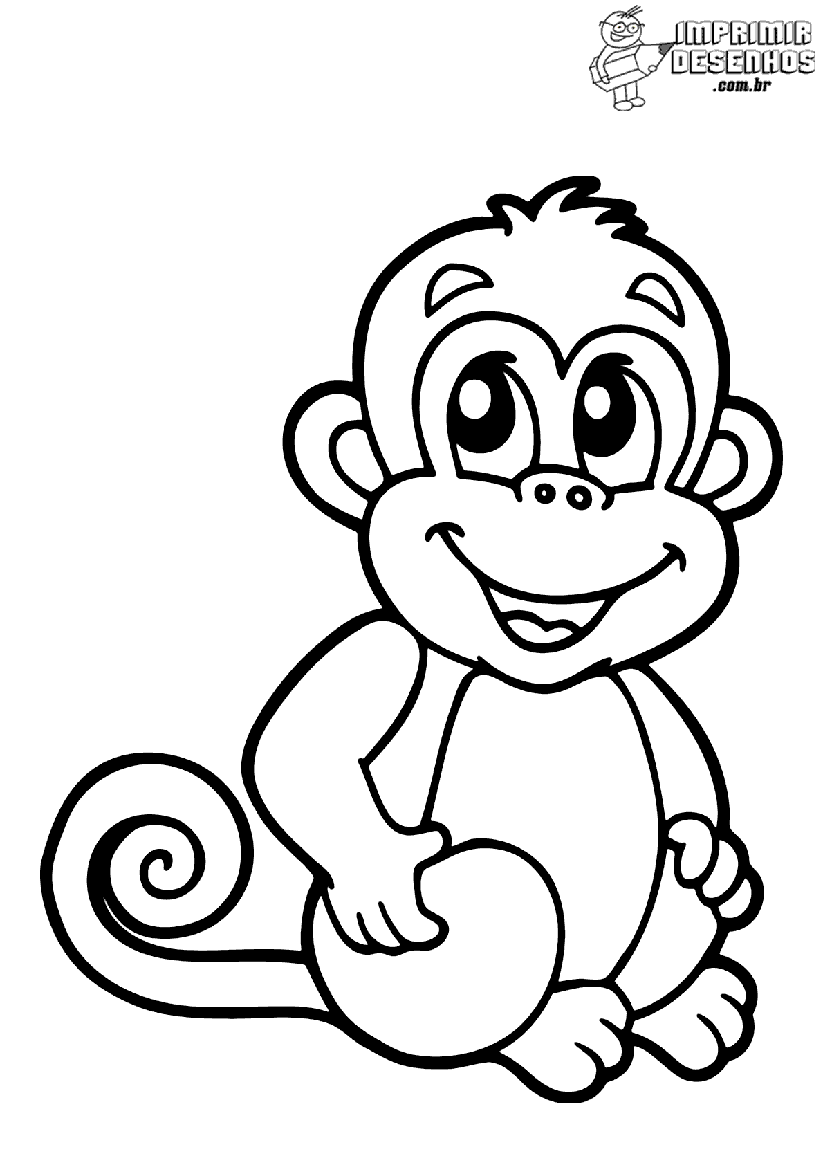 Macaco fofo para colorir - Imprimir Desenhos