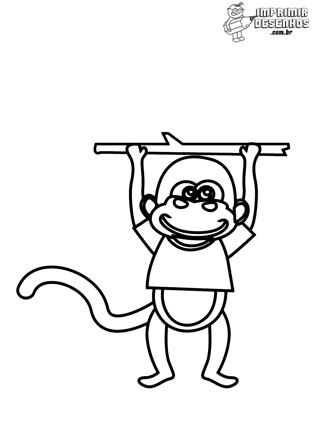 Desenho de macaco pendurado para colorir