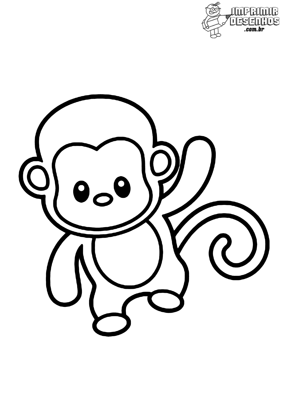 Desenhos de Macaco para Colorir, Pintar e Imprimir 