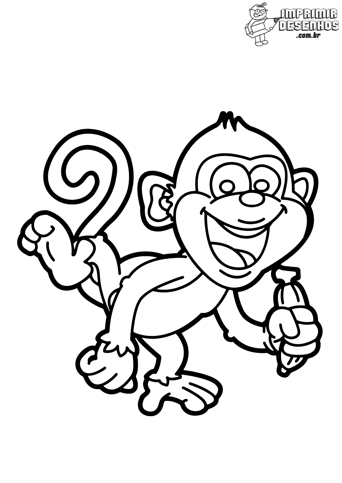 Macaco simples para colorir - Imprimir Desenhos