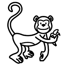macacos para colorir comendo banana