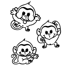 macacos para colorir engracados