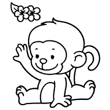 macacos para colorir florzinha