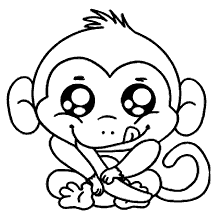 Macaco fofo para colorir - Imprimir Desenhos