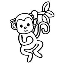 macacos para colorir galho
