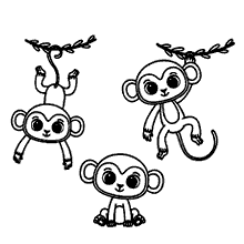 macacos para colorir irmaos
