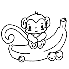 macacos para colorir kawaii