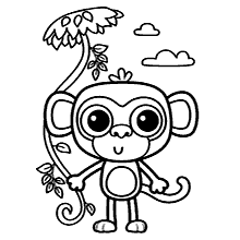 macacos para colorir natureza