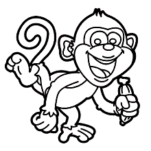 macacos para colorir simples