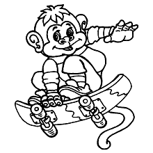 macacos para colorir skatista