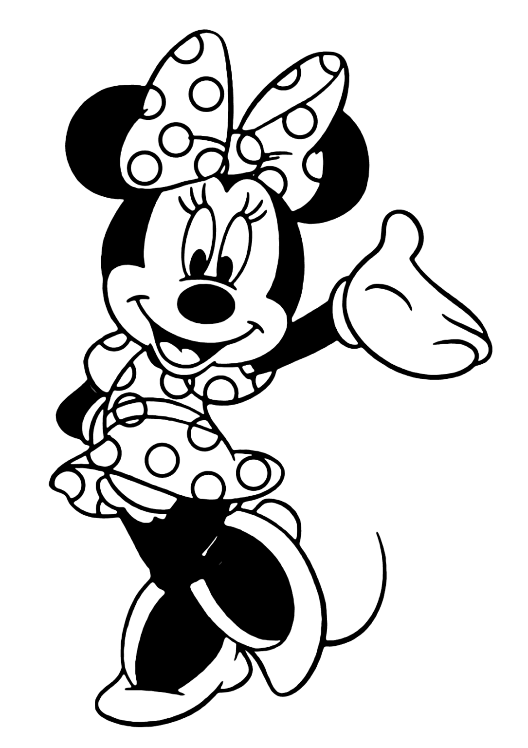 Minnie de vestidinho para colorir - Imprimir Desenhos