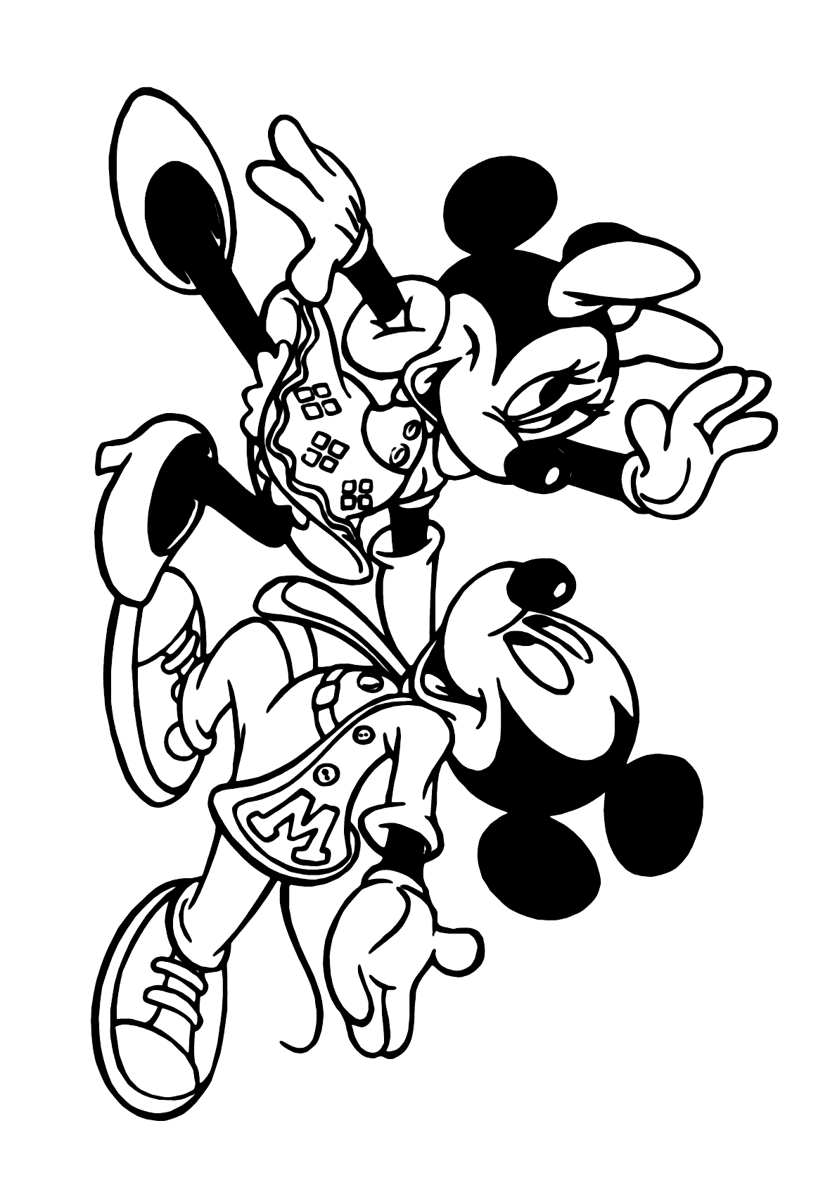 Minnie E Mickey Dançando Para Colorir Imprimir Desenhos 7737